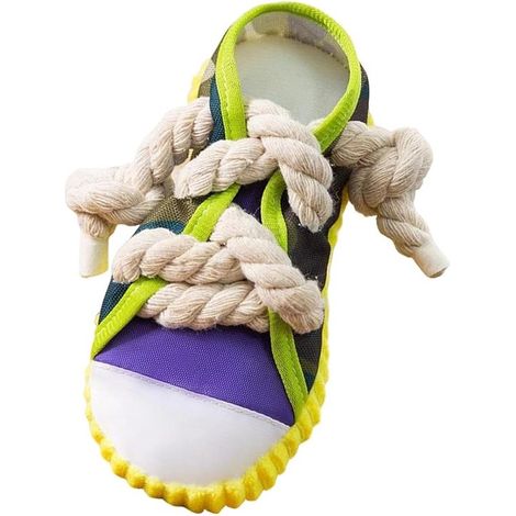 speelgoed Chiens - Chaussures - Jouets chiot - Jouets interactifs en forme de chaussons pour chiens de petite et moyenne taille - Légers et durables - Jaune bonbon (1/5)
