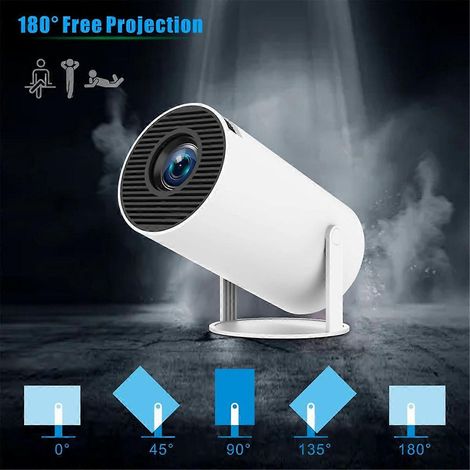 Filiyano – Projecteur HY300 PRO 4 – 【BQ】Projecteur HY300 PRO 4 K Android 11 Double Wi-Fi 6 Allwinner H713 BT5.0 1280x720 Home Cinéma Extérieur - Blanc (1/5)