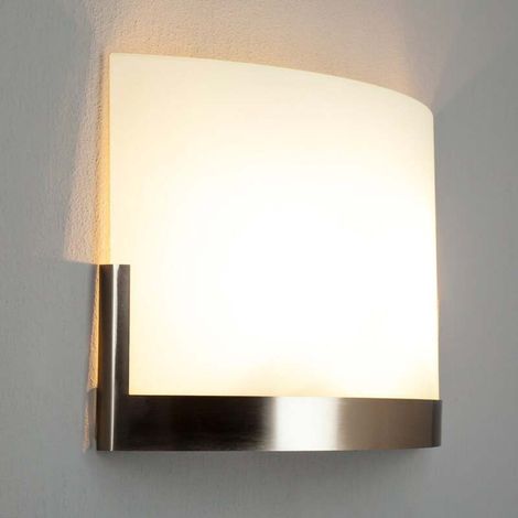 [GEBRAUCHT] B-Ware Lindby Wandleuchte Karla LED Wandlampe dimmbar Glas nickel weiß 35cm 2-flammig (1/2)