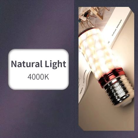 Lampes de croissance pour plantes (Lumière naturelle, 3 W, culot E27) Lot de 4 ampoules LED type maïs, idéales pour la décoration intérieure. Convient également aux lustres et bougies. (1/5)