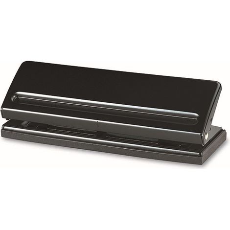 Perforatrice 6 trous réglable avec repère de positionnement, pour classeurs à anneaux A5 - Recharge de feuilles (1 pièce) - Noir (1/4)