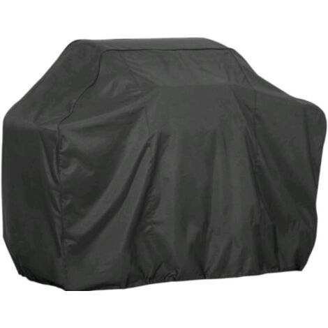 Funda para barbacoa, funda protectora para barbacoa, funda para barbacoa con cordón ajustable, funda impermeable para parrilla Oxford 210D negra 145 x 61 x 117 cm, negra (1/5)