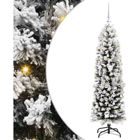 Sapin de Noël artificiel vert, 150 cm, en PVC, acier et plastique. (1/5)
