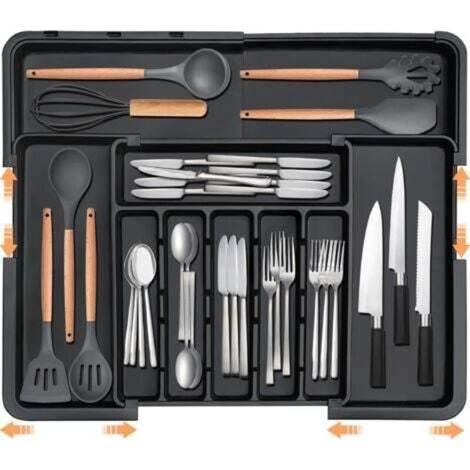 Organizzatore espandibile per cassetti da cucina - vassoio portaposate regolabile, organizer per riporre cucchiai e forchette