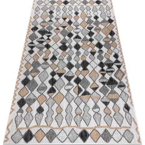 Teppich SISAL COOPER Diamanten, Zickzack 22217 ecru / schwarz beige 160x220 cm (1/5)