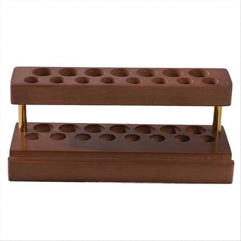Porte-stylos en noyer avec porte-brosse à dents, support pour téléphone, plateau à stylos, étui de rangement pour pinceaux, couleur noyer. (1/5)