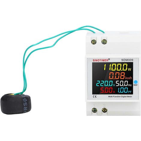 Leistungsfaktormonitor, einphasiges digitales Display, Spannungs-, Strom- und Frequenzmesser, AC 40–300 V