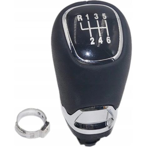 Audi Seat Skoda VW Schaltknauf schwarz + roter Ring + Chrom 6-Gang (1/5)