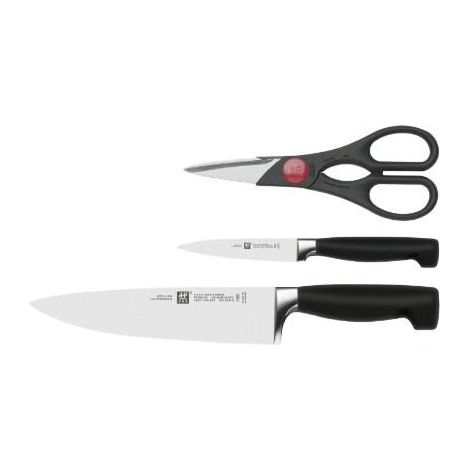 Zwilling Vier Sterne Set Küchenmesser schwarz Edelstahl