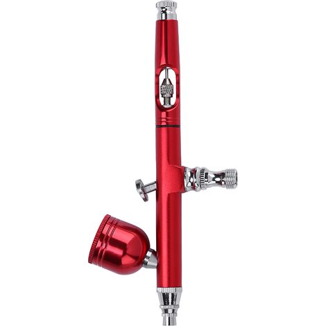 Pistolet aérographe à gravité rouge 0,3 mm pour peinture artistique, tatouage, nail art et décoration de gâteaux (1/5)