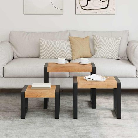 3er Set Beistelltische Massivholz