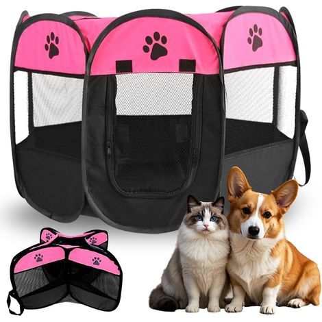 Pet Playpen, Foldable, Oxford Fabric, Breathable Mesh, Indoor and Outdoor (1/5)