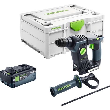 Taladro percutor a batería Festool BHC Basic 18 V 1,8 J SDS Plus Brushless + 1x batería recargable 8,0 Ah + cargador rápido + systainer (1/5)