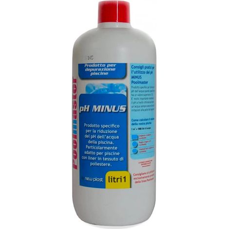 Bouteille d'un litre correcteur Poolmaster Ph Moins pour eau de piscine (1/2)