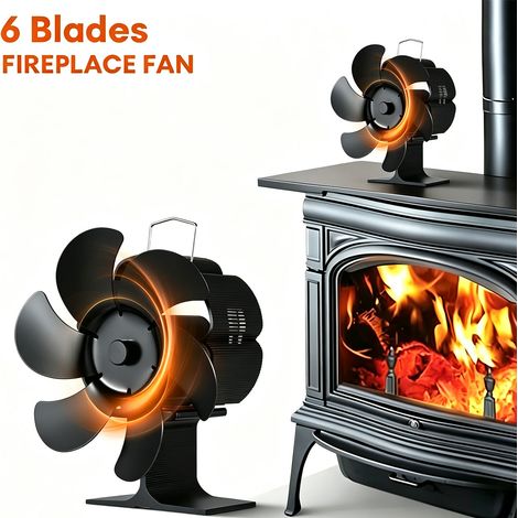 Ventilateur poêle à bois 6 pales – Silencieux avec protection contre la surchauffe – Température de fonctionnement 65-250 °C – Bruit ≤25dB– Pour cheminée et poêle à granulés (1/5)