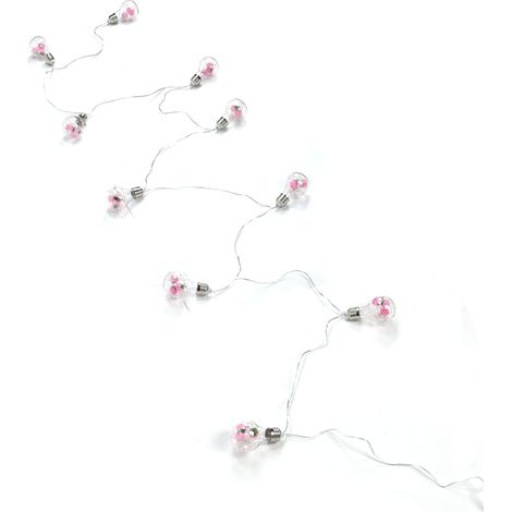 Guirlande lumineuse E27 100 LED cuivre, ampoules roses créatives pour mariage, décoration chambre enfant, fête, anniversaire. Alimentation USB ou piles (sans piles). Lot de 10 roses multicolores. (1/5)