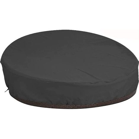 Sollbry Housse de Protection Canapé-lit Rond de Jardin Imperméable - Couverture Lit Rond avec en Tissu Oxford 210D-Ø190x89 (1/5)
