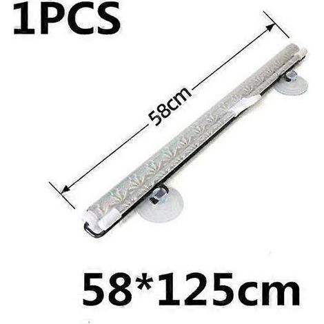 Pare-soleil rétractable pour voiture, protection solaire pour vitre avant, rideaux pare-soleil intérieurs, accessoire de pare-brise, argent, 58 x 125 cm (1/5)