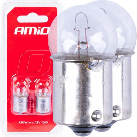 Lampadine alogene R10W BA15s 12V, 2 pezzi in blister, AMIO-03350 (1/5)