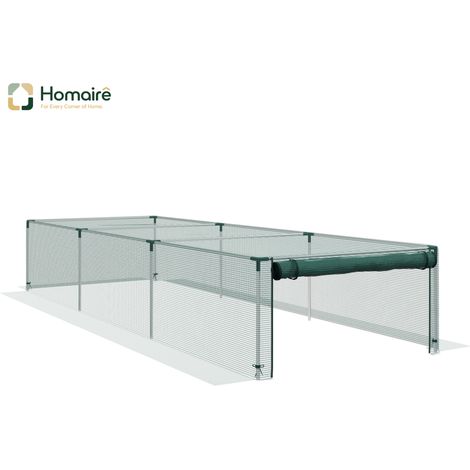 HOMAIRE Pflanzenschutzzelt 1,25 x 3,73 m avec porte à fermeture éclair et filet anti-insectes étanche au vent pour protection des légumes et plantes