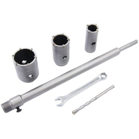 Jeu de scies cloches , forets SDS Plus pour béton de 30 mm, 40 mm, 50 mm et 350 mm avec rallonge et pointe en carbure de tungstène, scie cloche pour brique, pierre, béton et ciment (1/3)