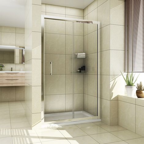 ELEGANT 1000mm Easy Clean Glass Sliding Shower Door 8mm Nano Glass Shower Cabin (1/5)