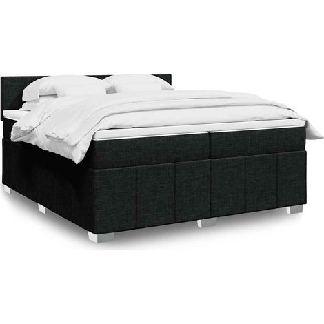 Boxspringbett mit Matratze Schwarz 200x200 cm Stoff