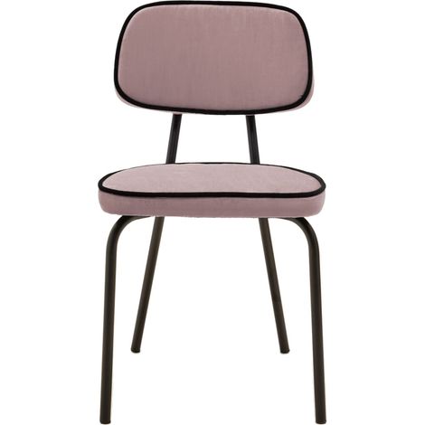 Chaise en Velours uni Dalila et passepoil noir YSABEAU (1/4)