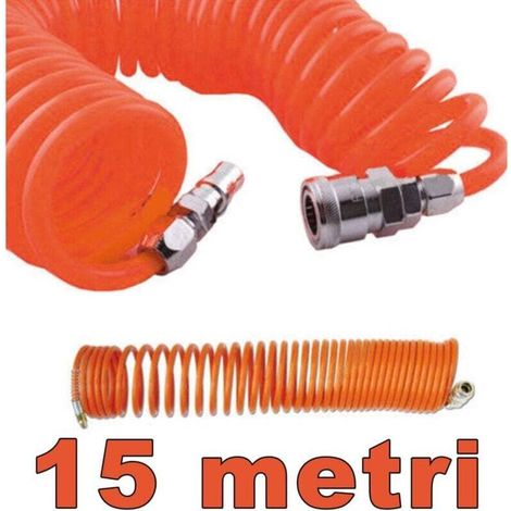 YMYNY Tuyau flexible à air comprimé pour compresseur 15 mètres, raccord en spirale -