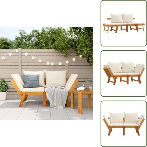 Seduta esterna - vidaXL Panca da Giardino con Cuscini 2-in-1 in Legno di Acacia - Cuscino per panca
