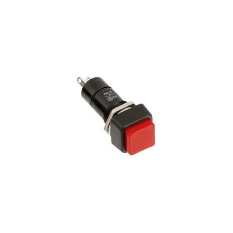 Einbau-Drucktaster PBS-12B, quadratisch, rot (1/2)