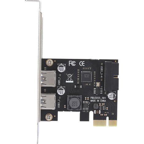 Carte d'extension PCI E vers USB 3.0 pour ordinateur de bureau avec interface avant 19/20 broches (1/5)