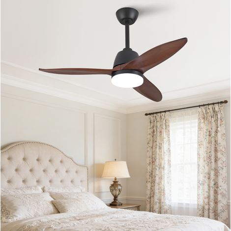 Ventilatore da soffitto 42" con LED a 3 tonalità, pale in legno massello, nero HAVRYA (1/5)