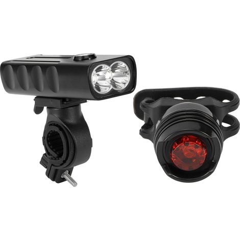 Tragbares USB-Lade-Doppel-LED-Fahrradlicht mit 3-stufiger Dimmfunktion, IPX5 wasserdicht, Fahrradzubehör (1/5)
