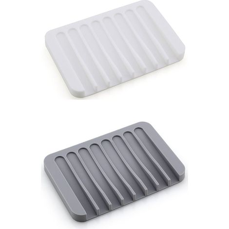Seifenschale 2 teilig Seifenmatte Silikon Handseife Seifenhalter mit Abfluss Badezimmeraccessoires Seifenablage Seifenbox Kleine Seifenschale für (1/5)