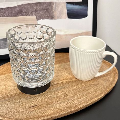 Briloner Sunora LED Lampe de table sans fil IP44, Variable, tactile, sans fil, protection contre les éclaboussures, transparent, Ø11 x 15 cm (1/5)