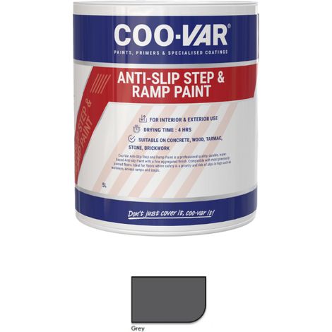 CooVar Anti Slip Step and Ramp Paint - Grey - 1 Litre
