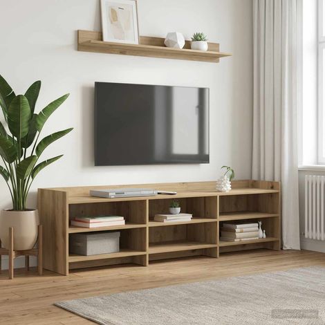 Beyamis Meuble TV 168 x 33 x 47 cm en chêne massif contrecollé (1/5)