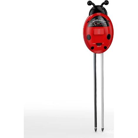 Misuratore di umidità, luce e pH del terreno a forma di coccinella, adatto per il giardino e per la misurazione dell'irraggiamento solare.