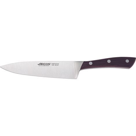Küchenmesser Arcos Natura 155410 in Nitrum Stahl, Mango in Palisander und 16 cm Klinge im Koffer.