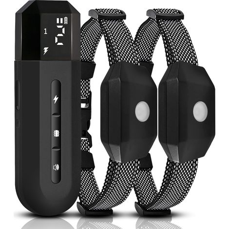 collier anti aboiement chien : Télécommande de précision pour deux chiens (Inoffensif pour les animaux) — Collier électronique anti-aboiement d'une portée de 1000 mètres (1/4)