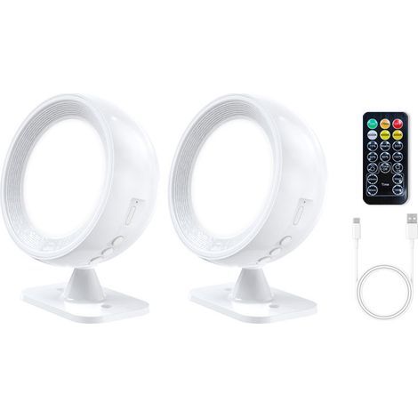 Lampe murale magnétique rechargeable, lumière réglable à quatre températures de couleur, chargement USB avec télécommande, lampe de lecture, lampe de chevet de chambre (noir) (1/5)