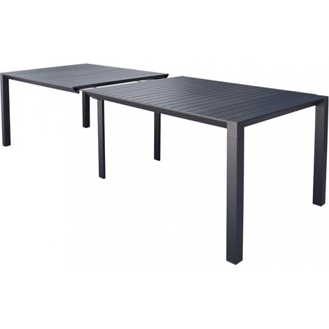Tavolo consolle estensibile da esterno con struttura in alluminio e piano effetto doghe Blister - Black (1/5)