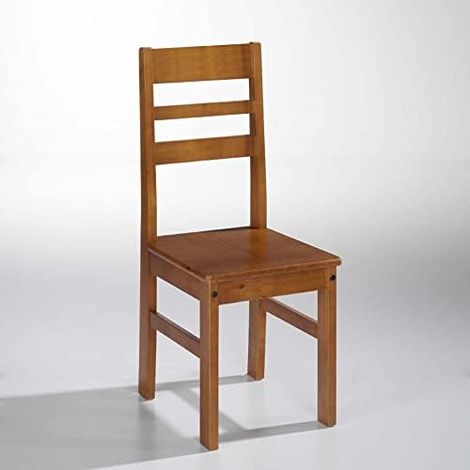 Juego de dos sillas , pino macizo, Moblit, serie Kalpe, medidas: (98,5x42x45) cm ( altoxanchoxfondo), color cerezo
