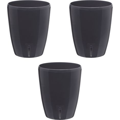Lote de 3 macetas para orquídeas con reserva de agua - Orchidea antracita 2 litros (1/4)