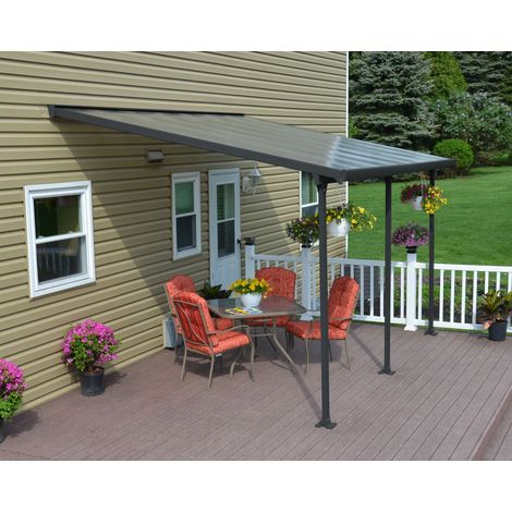 Canopia Feria Marquesina Pérgola De Aluminio 3X4.25 m Gris (1/5)