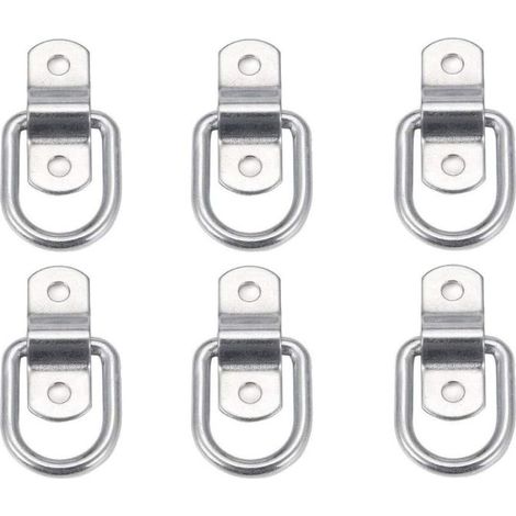 Kaelt - Sollbry Lot de 6 anneaux d'arrimage robustes pour montage, fixation, sangles, taquets, crochets, ancrages de remorque D Anneau D'arrimage (1/3)