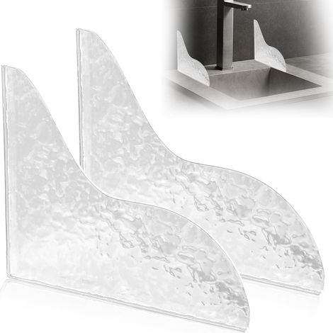 Lot de 2 Pare-éclaboussures de Douche, Pare-éclaboussures de Baignoire Auto-adhésifs, bloqueur de Gouttes d'eau de Douche, Pare-éclaboussures d'eau de Baignoire Transparent pour Baignoire (1/5)
