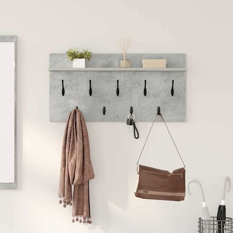 Wandmontierter nachttisch mit Regal Beton Grau 80 x 40 x 12 cm