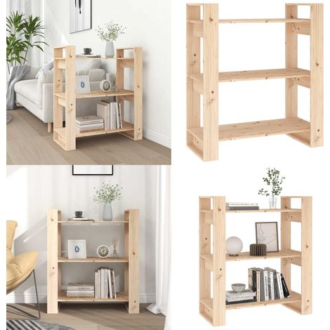 Bibliothèque/Séparateur de pièce 80x35x91 cm Bois massif Pin - Séparateur de pièce - Bibliothèque pin (1/5)